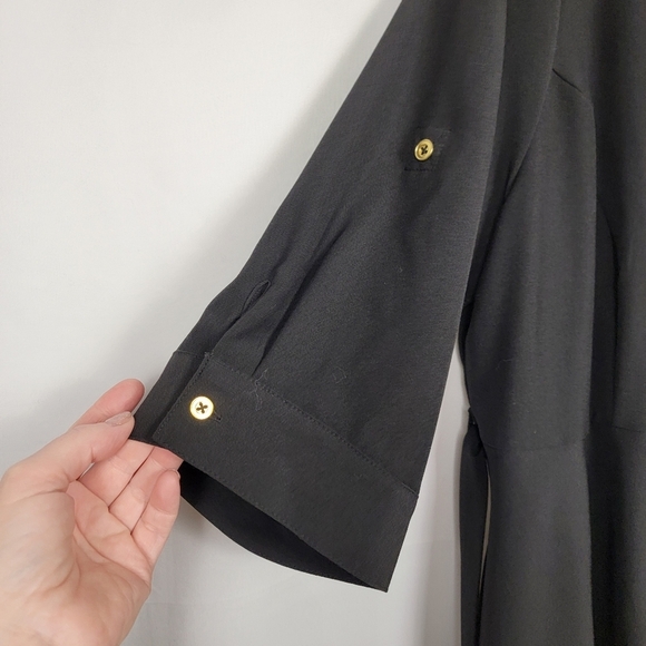 Sharagano Black Button-Down Dress NWOT #2629 - Picture 4 of 13